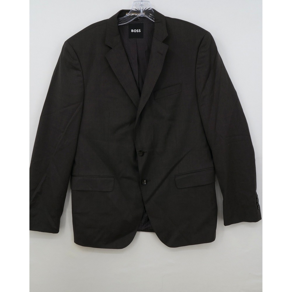 Hugo Boss Mens 44R Slim Fit Reda Italian Fabric Stretch Tailoring Blazer Brown